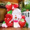 13pcs strawberry balloon aluminum foil balloon set with polka dot latex balloons for birthday party and anniversary decoration