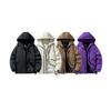 Manteau en Coton à Capuche Homme Automne Hiver Nouveau Style Velours Épaissi Tendance Ample à Capuche Veste Chaude