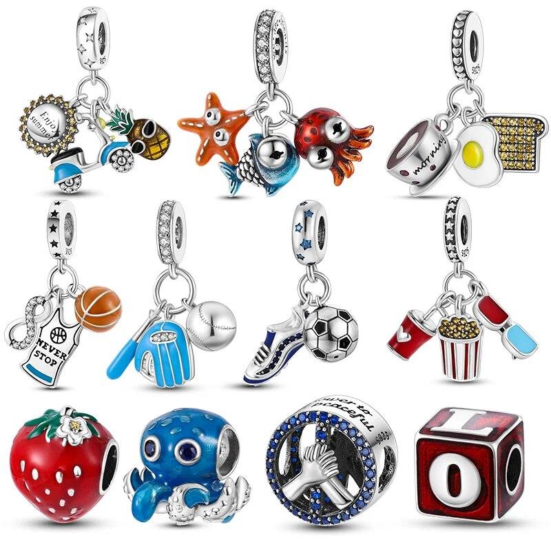 

Подвеска из стерлингового серебра 925 пробы с осьминогом и морской звездой, подходит для оригинального браслета Pandora, DIY ювелирные изделия, лето 2022, новая поддержка, оптовая продажа