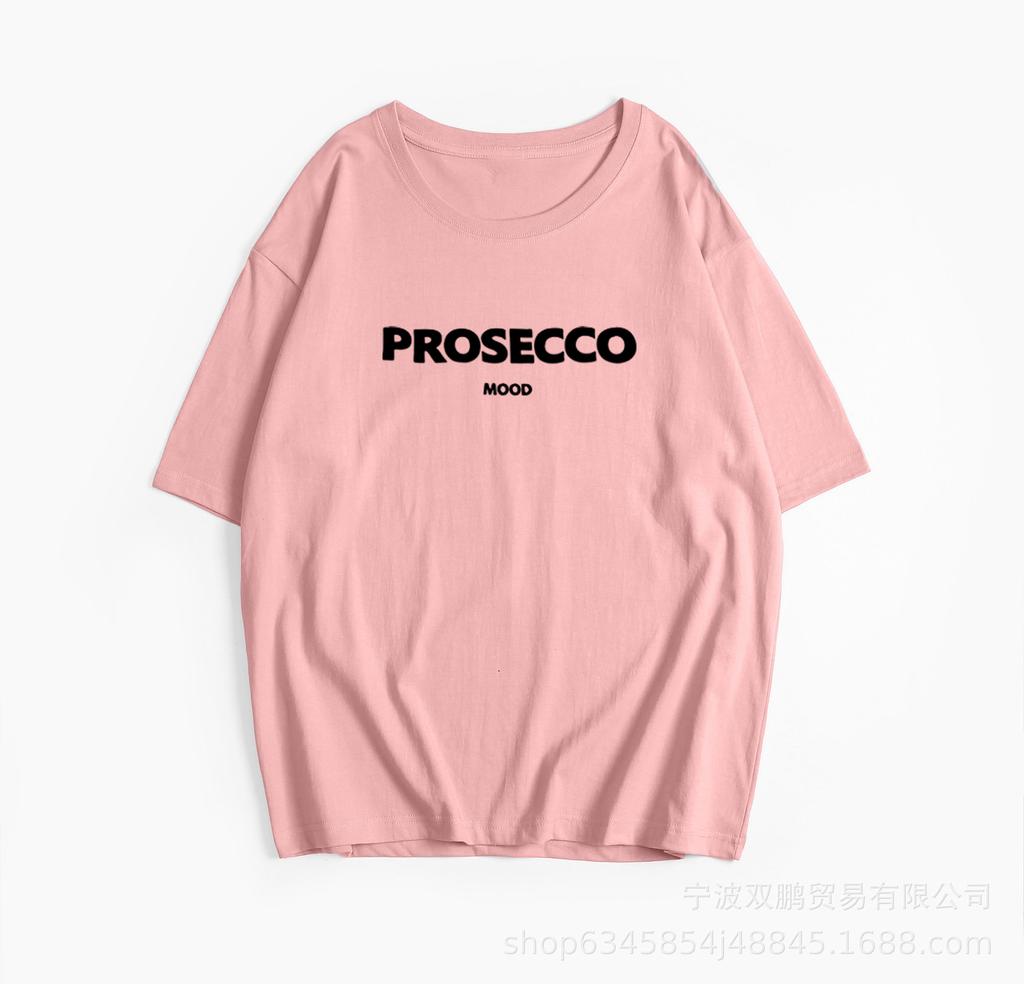 2025 Hot-selling American Letter Printing T-shirt Women's Pure Cotton Round Neck Loose Top European American INS Style