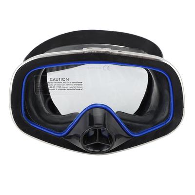 Diving Goggles Silicone Waterproof Tempered Glass Lens Underwater Goggles for Snorkeling Swimming Blue
