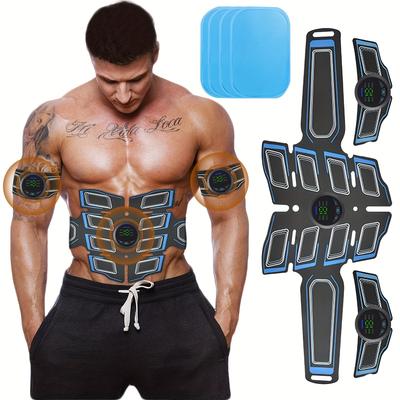Cinturón de Masaje EMS Recargable para Fitness - 6 Modos, 18 Niveles de Intensidad, Estimulador para Entrenamiento Muscular y Fisioterapia, Alimentado por Batería de Litio