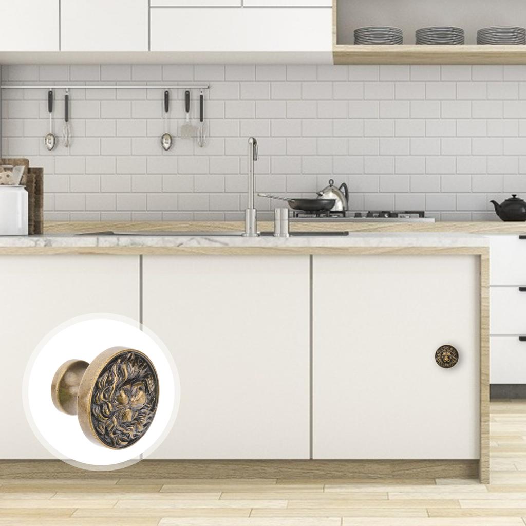 Head Pull Handle Zinc Alloy Drawer Knob Furniture Cabinet Hardware Wardrobe Door Handles Bookcase Shoe Cabinets