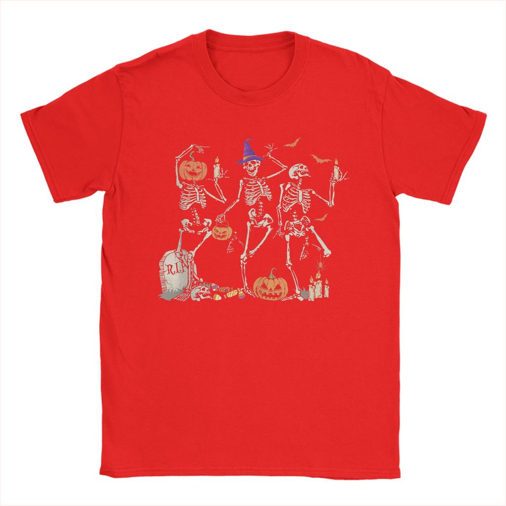 Tančící kostra Šťastný Halloween Lebka Pánské bavlněné tričko Novinka Tričko O-výstřih Krátký rukáv Letní topy