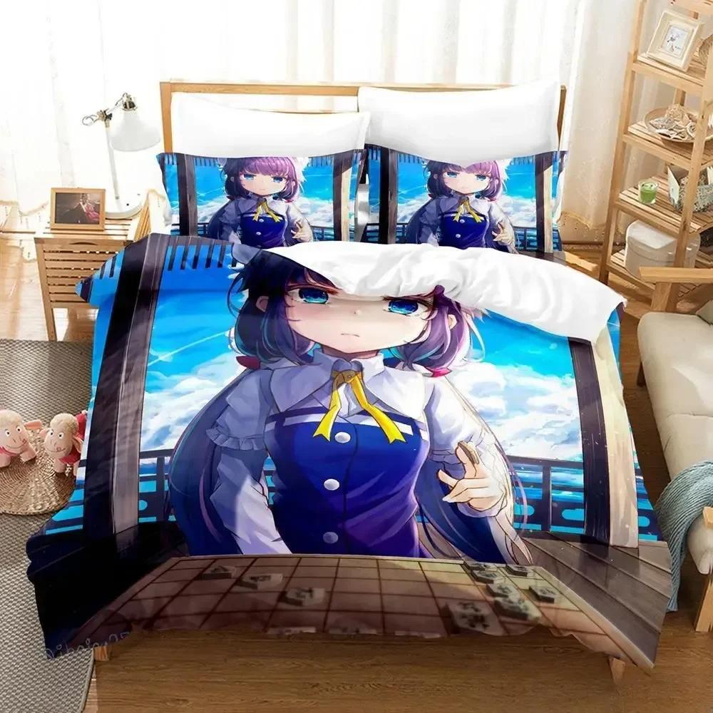 Kawaii Anime The Ryuo's Work Is Never Done Bedding Set Single Twin Full Queen King Size Bed Set Adult Kid Bedroom Duvetcover Set