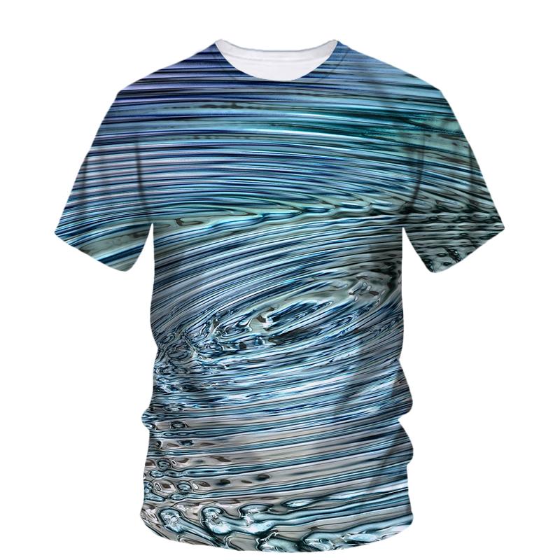 Summer Original Water Droplet Graphic T Shirts For Men Trend Casual Creative Simple Style Printed O-neck Short Sleeve Tees