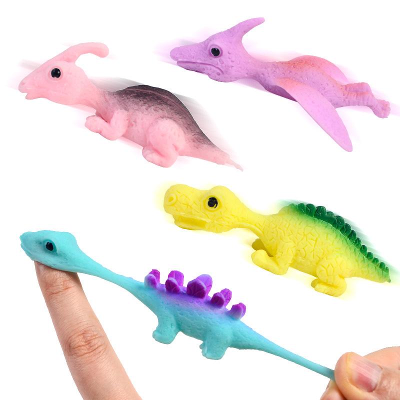 5-20Pcs Colorful Finger Catapult Dinosaur Games Kids Birthday Shower Favor Giveaway Christmas Carnival Party Gifts