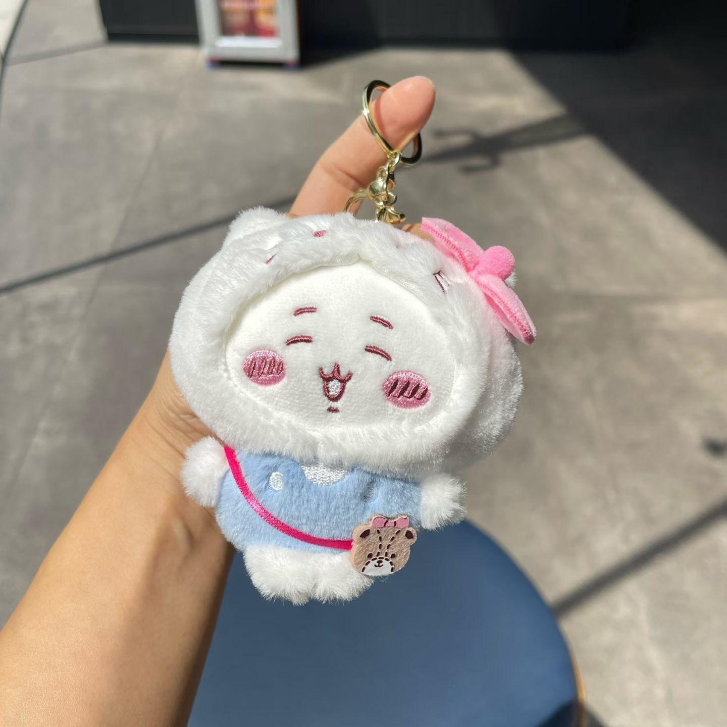 

chikawas Cute Plush Keychain Kawaii Animal Costume Doll Bag Charm Soft Toy Pendant Gift for Girls Friends Backpack Decoration