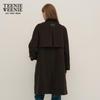 Teenie Weenie Women's Wool Blend Trench Style Long Coat