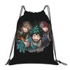 Custom My Hero Academias Drawstring Bag Men Women Portable Gym Sports Sackpack Shoto Todoroki Shopping Storage Backpacks