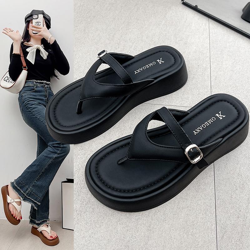 Fashion 2025Shoes Summer Clogs Woman ' Slippers Luxury Slides Low Platform Rubber Flip Flops Pantofle Beach Designer Hawaiian Soft