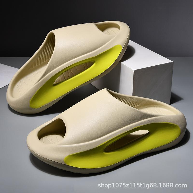 Summer slippers men's eva bottom non-slip thick bottom outer wear tide one-word drag home deodorant sandals men