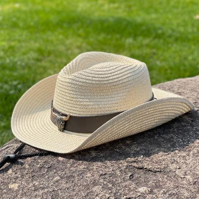 Big Brim Straw Hat Women's Outdoor Sunscreen Sunshade Beach Hat Western Cowboy Hat Men's Mountaineering Travel Tibetan Hat Wide Brim