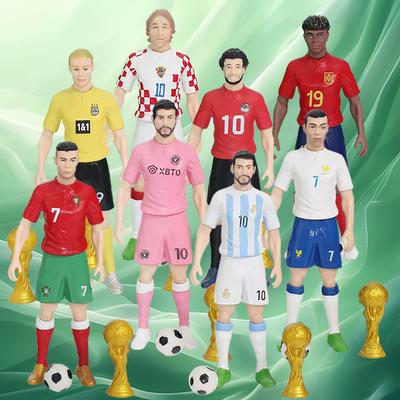 Verkoop 13cm 8 Stuks/Set Het Voetbalmodel Poppen Cartoon Schattig Actiefiguur Auto Accessoires Voetbalfans Cadeaus
