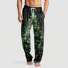 Men's Knitted Fashion Print Pocket Casual Pants Pajama Pants