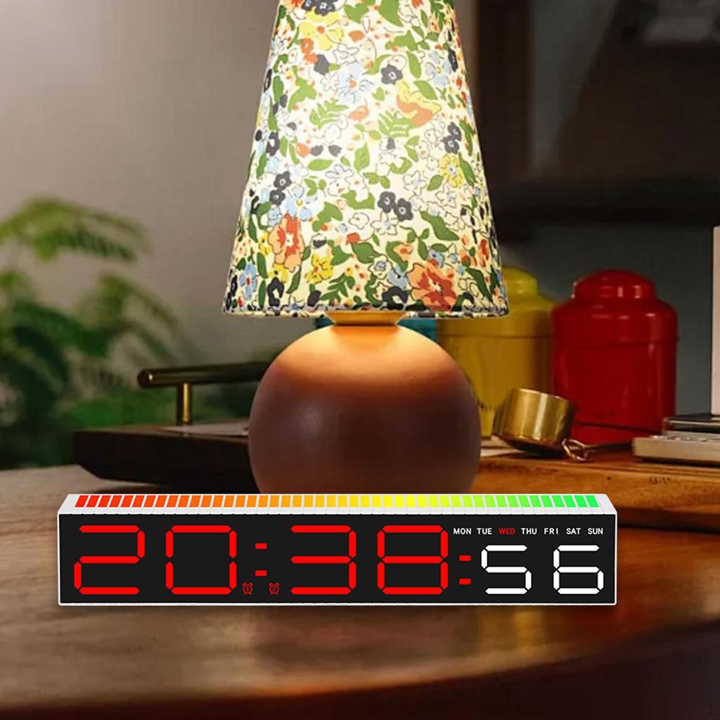 Dijital Saat, Okunması Kolay, Çok Fonksiyonlu, 2 Ekran Modu, Büyük LED Müzikli Elektronik