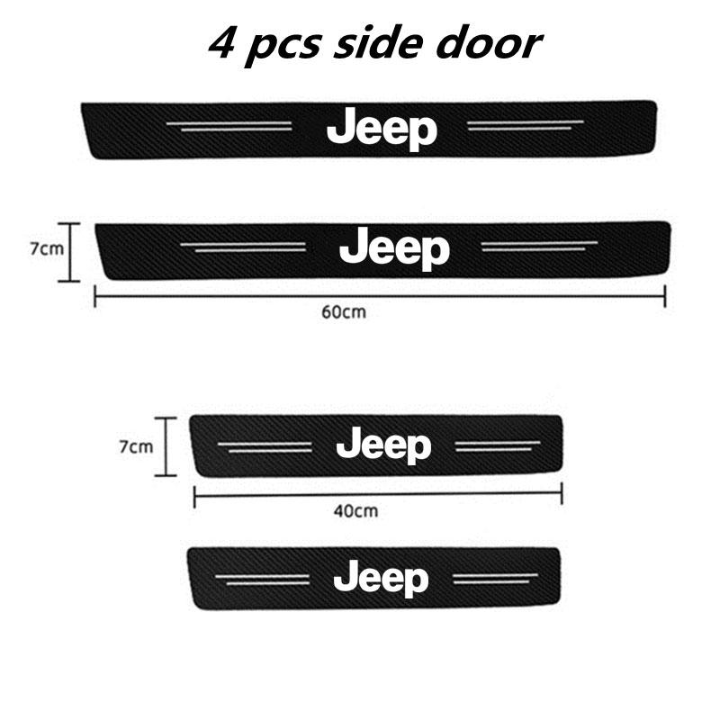 Car Threshold Scuff Plate Carbon Fiber Sill Protector Stickers For Jeep Renegade Wrangler Cherokee Compass Patriot Accessories
