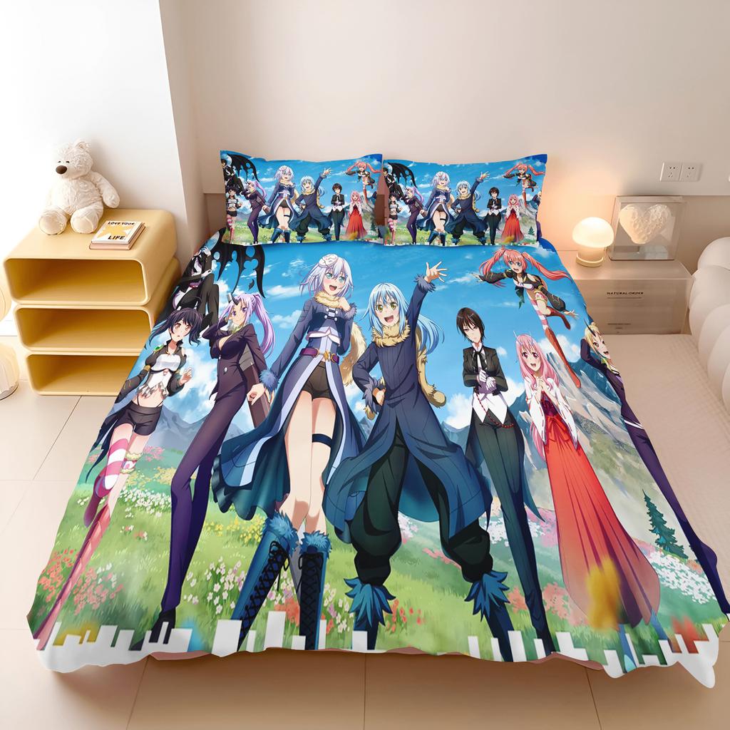 That Time I Got Reincarnated As a Slime Rimuru Ranga Anime Duvet Cover Set Soft Bedding Set Pillowcase Home Bedroom Decoration