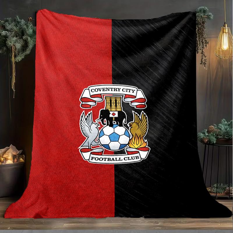 1PC Coven-try Football Club Crest Printed Soft Flannel Blanket Throw for Adult Bedroom Living Room Sofa Camping Travel Fan gifts Christmas Gifts