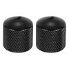 Uxcell Set of 2 Aluminum Guitar Shaft Control CNC Serrated for Electric Guitar and Audio Tuning Replacement Parts Knobs, Volume/Tone Knobs, Black,