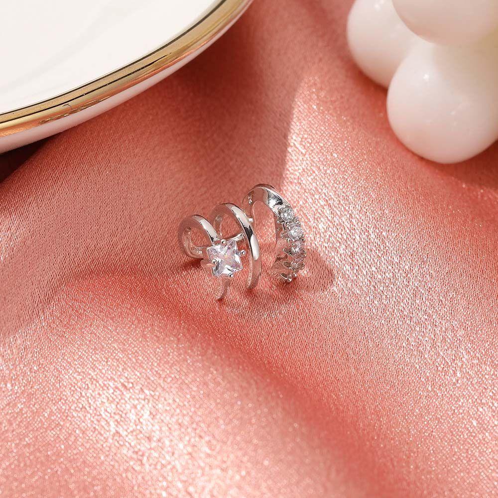 Clip Zircon Clip Earrings Multilayer Zircon Ear Clip Korean Style Women Earrings Ear Bone Clip