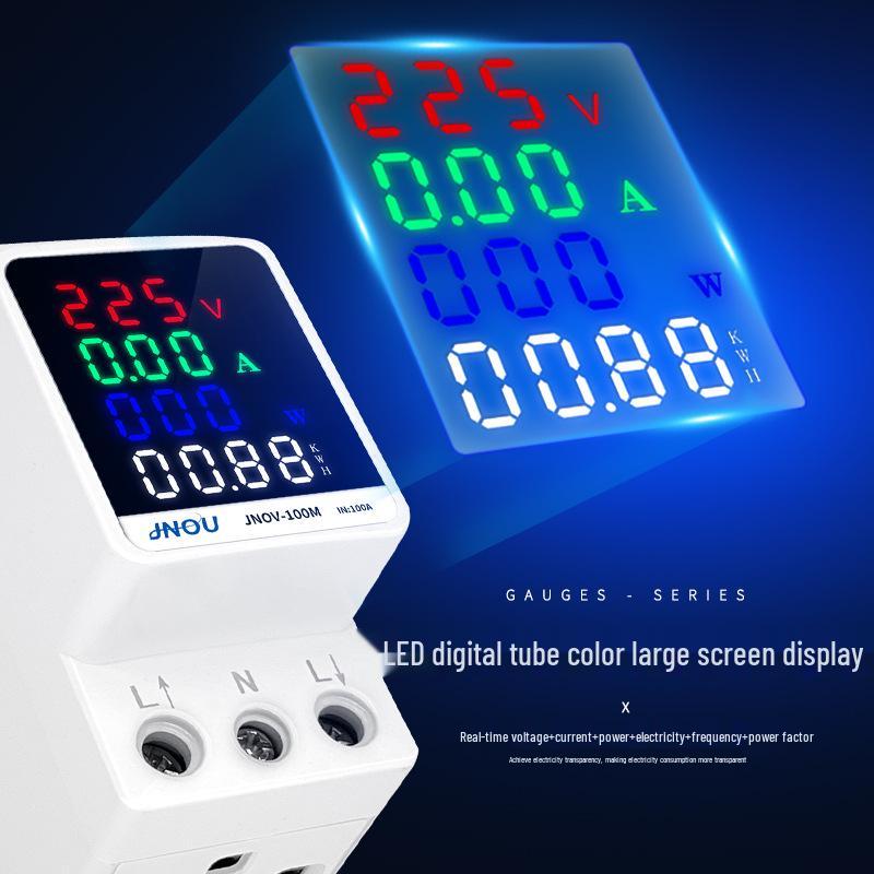Digital Display Household Electric Meter: Multi-Function, Rail-Mount, AC 220V