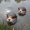 1PCS Outdoor Garden Yard Aquarium Pond Decorative  Floating Otter Head Statue Ornaments Garden Decoration