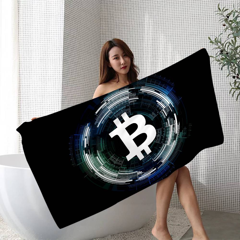Funny Bitcoin Microfiber Printed Beach Towel Mountain Climbing Yoga Beach Swimming Running Absorbent Soft Towel