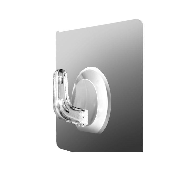 Heavy-Duty No-Punch Adhesive Wall Hook - Rustproof & Transparent for Bathroom/Kitchen