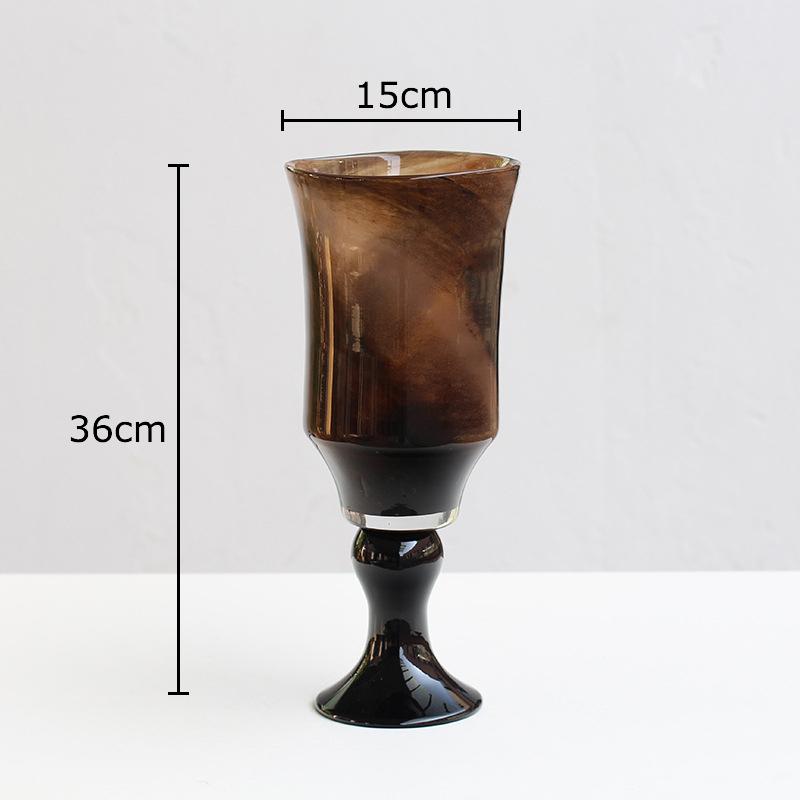 

Goblet Shape Stained Glass Vase Handicrafts Table Decoration Flowers Arrangement Dried Flower Floral Vases Room Aesthetic Decor