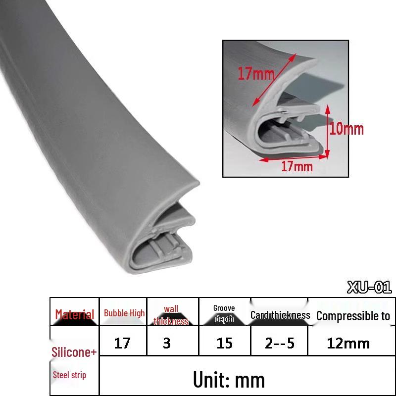 U-Shaped Waterproof Dustproof Rubber Sealing Strip for Cabinets and Car Doors