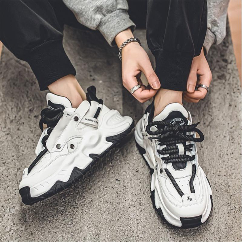 Fashion Shoes for Men Fashion Leather Thick Sole Sneaker Leisure Sports Running Men Shoes Outdoor Hiking Climbing Shoe Zapatillas Hombre