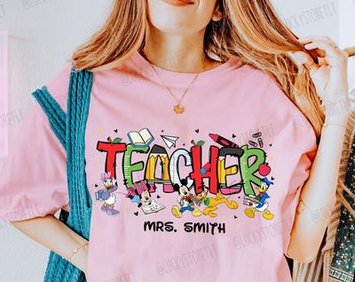 Personalized Teacher Shirt For Teacher Appreciation Gift For Teacher, Custom Name Teacher Shirt, Disney Teacher Gift Tee, Teacher Team Shirt