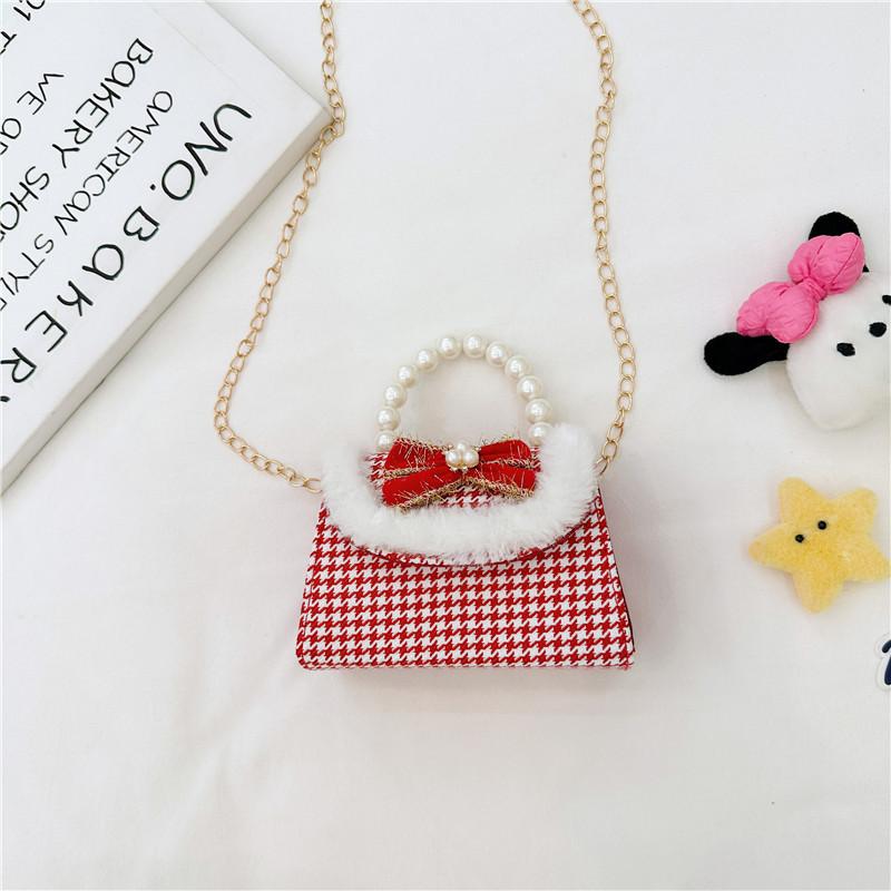 Fashionable Children s Mini Bowknot Crossbody Bag With Breathable Wool Material StyleL