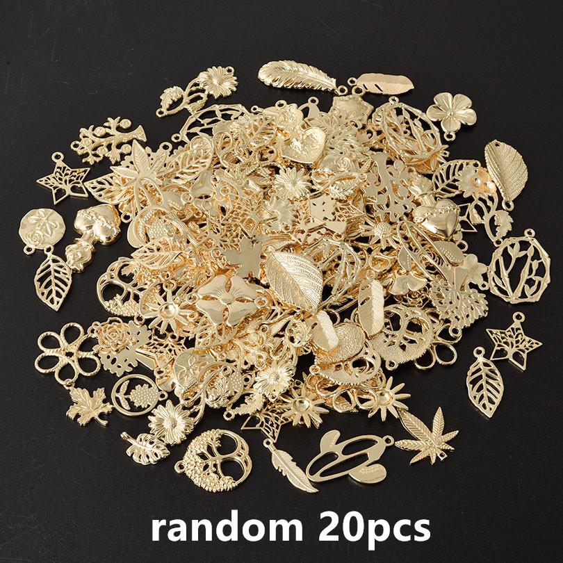 Mix 10/20/30/50pcs Plant Charm Tree Of Life Rose Sunflower Leaf Pendant Charms For Jewelry Making Bulk DIY Accessories Materials
