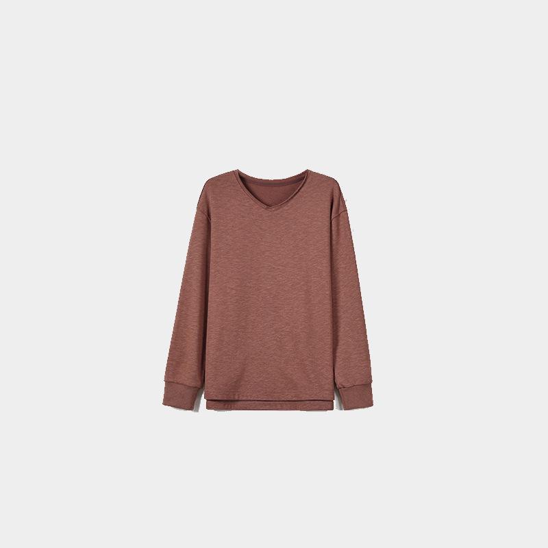 

Spring & Autumn Women s Hemp Cotton Loose-Fit Round Neck Top - High-End, Fashionable, Comfortable, Solid Color (FSY60033) Small