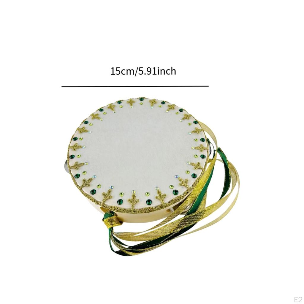 Ballet Dance Tambourine Green Accessory Kids Games Hand Percussion Performance for