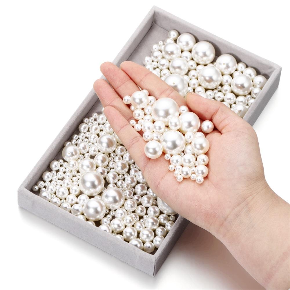 10-300Pcs 4-30mm White ABS Imitation Pearl Half Hole High-gloss Beads for DIY Necklace Earrings Pendants Jewelry Making Supplies