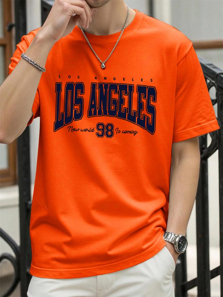 Famous City In The United States Print Men TShirt Trendy Casual Loose T Shirts Cotton Soft Streetwear Summer AllMatch Clothes