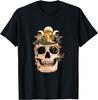 Mushroom Skull Graphic Tee Cottagecore Aesthetic Fungi Print Short Sleeve Casual T-Shirt Trip