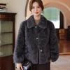 This New Product Is Autumn and Winter, Gold Mink, and Fur-integrated Women's Wool Coat.