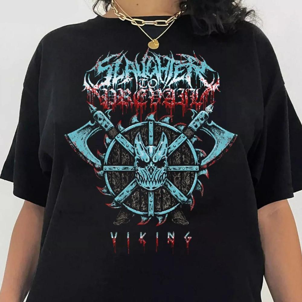 

Slaughter To Prevail Band Viking Hallothanksmas T Shirt Full Size S-5XL Unisex T-Shirt XXL