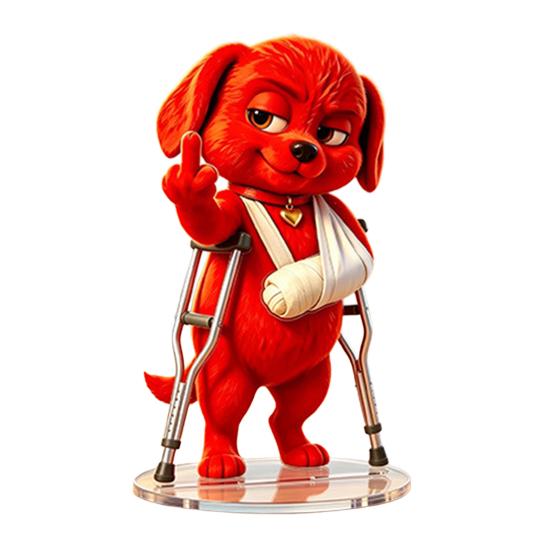 Red Dog Sign Funny Scenes Stand Clear High-Definition Acrylic Material