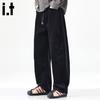 CHOCOOLATE Men's Corduroy Loose Fit Curved Leg Casual Pants