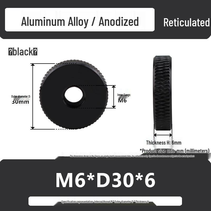 Aluminum Alloy Hand-Tightened Knurled Nut Adjustment Lock Gauge M3-M8