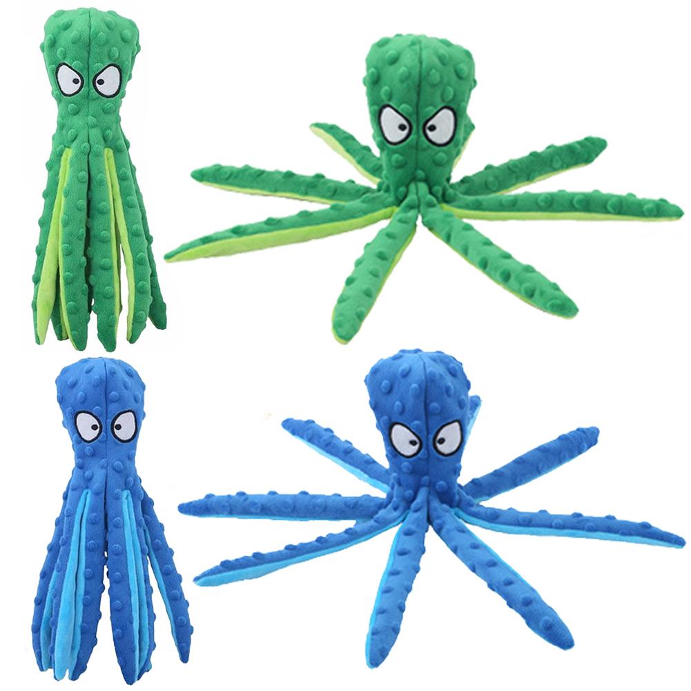 2Pcs Squeaky Plush Puzzle Toy No Stuffing Pet Interactive Chew Toy Bite Resist Octopus Shell Voice Toy for Small Medium Dogs