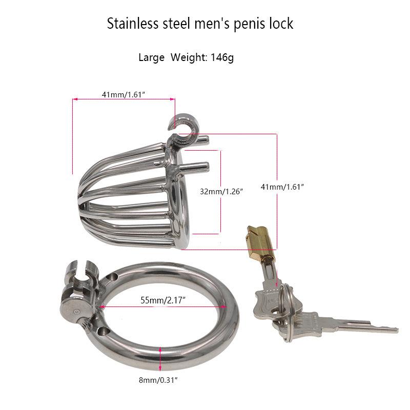 Stainless Steel Chastity Lock Penis Cage Bondage Alternative Sex Tools Passion Lower Body Training Adult Toys