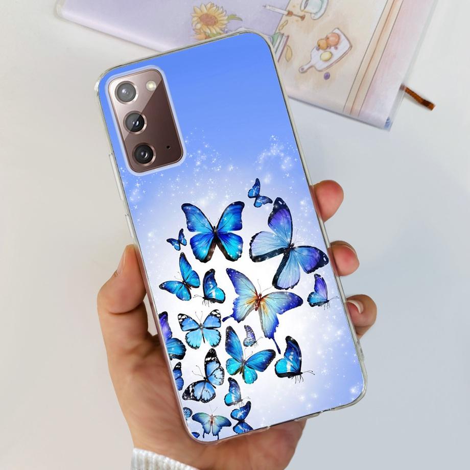 Für Samsung Galaxy Note 20 Ultra Hülle Weiches Silikon Klare Rückseite Kameraschutz Samsung Note20 5G TPU Hülle Bemalte Capa