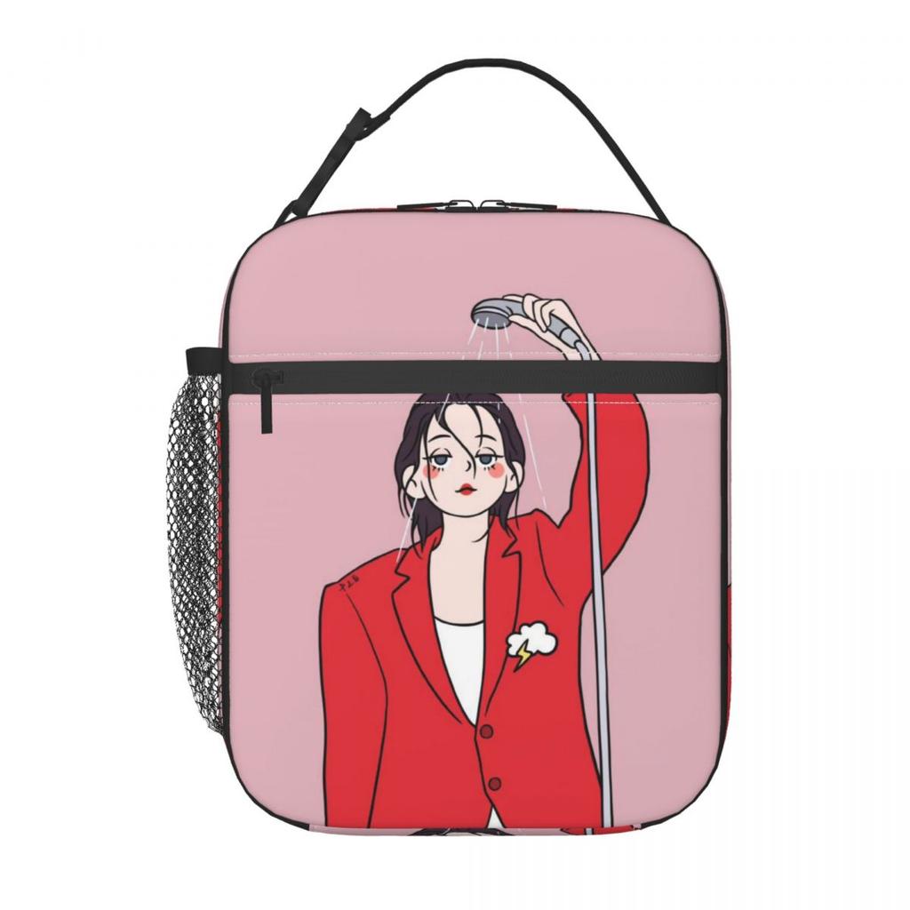 Cartoon Fashion Girl Insulated Lunch Bags for School Office Sport Car Portable Cooler Thermal Bento Box Women Children