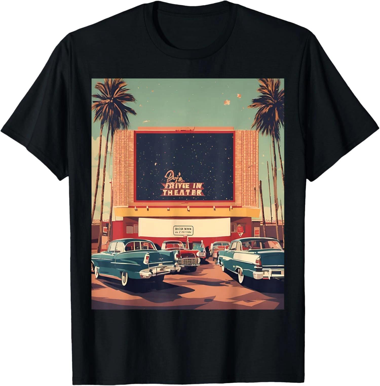 NEW LIMITED Retro Drive In Theater Vintage Movies T-Shirt M